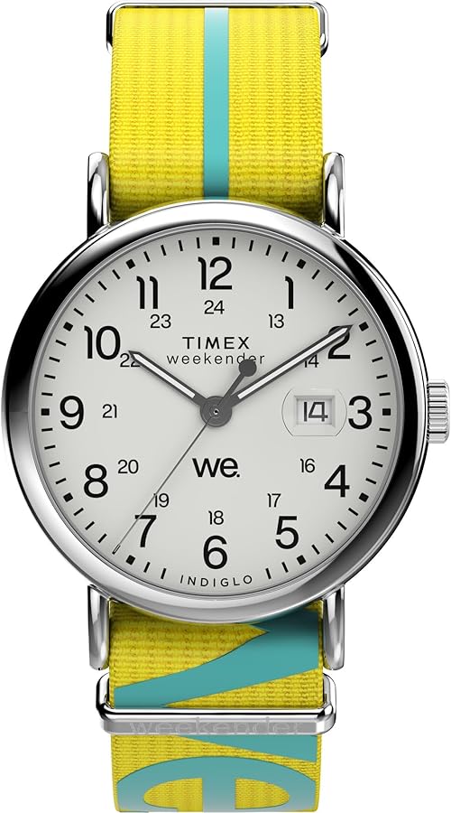 Amazon | Timex ユニ ウィークエンダー 40mm, イエロー/シルバートーン