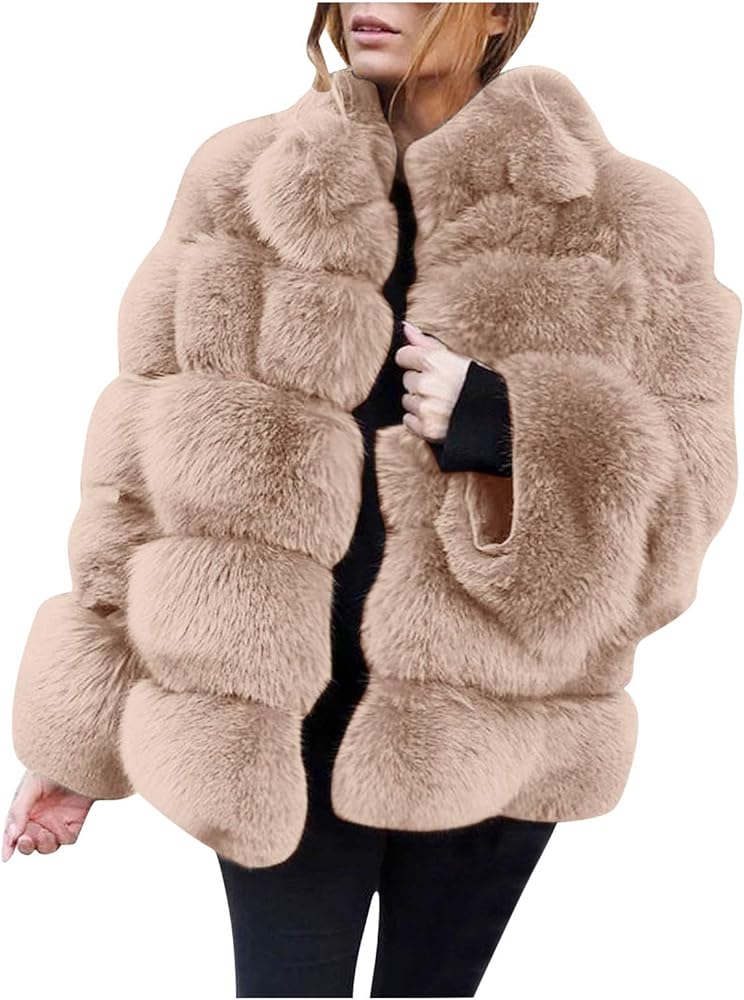 Faux Fur Jacket Women Plus Size Winter Coats Sherpa Jackets Fleece