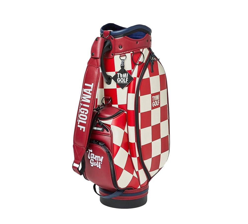 CPG GOLF レッドチェック カートバッグ、トートバッグの2点 CPG GOLF