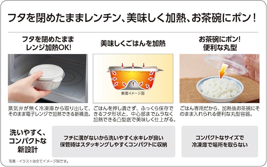 Amazon｜エビス ごはん保存容器 普通盛り お茶碗1杯分 4個入 日本製
