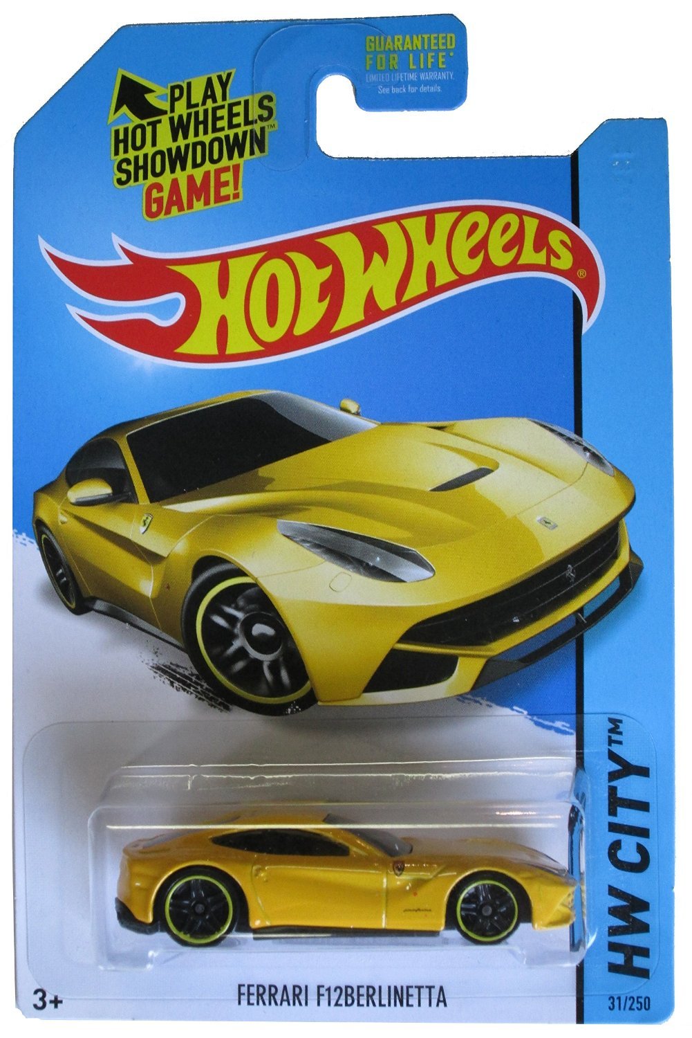 Hot Wheels 2014 HW City Ferrari F12 Berlinetta Yellow #31/250 by