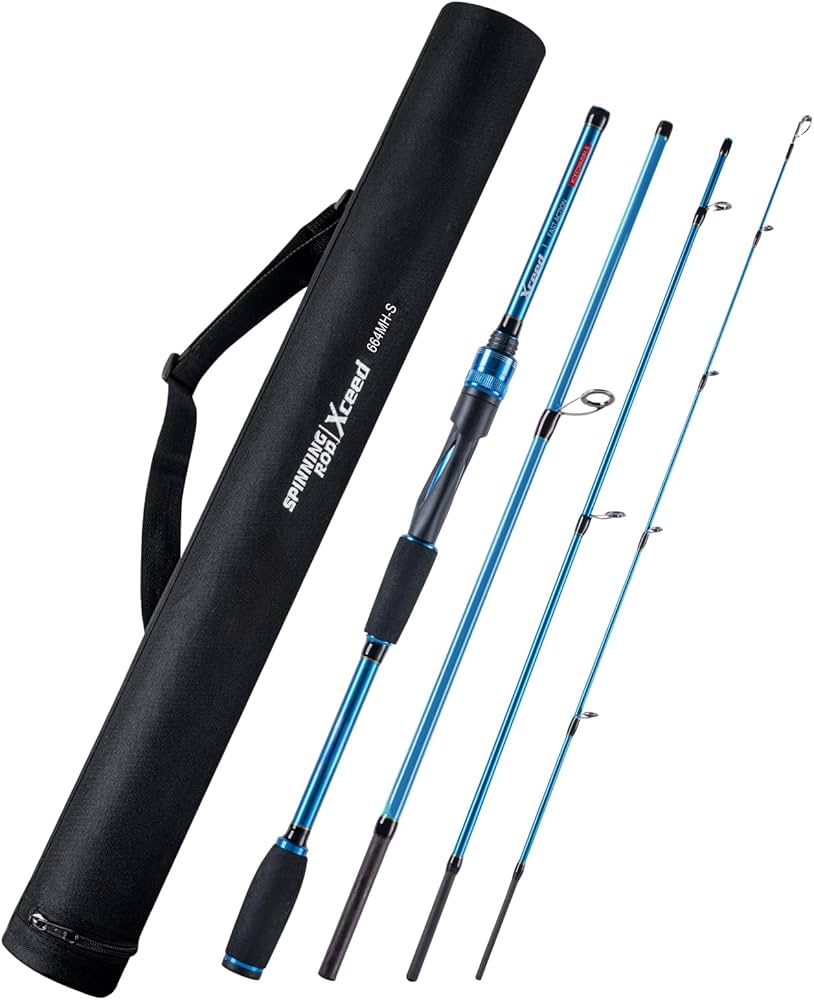 Amazon | VUONG スピニングロッド/2.1M 7ft 青 EVAグリップ 釣りロッド