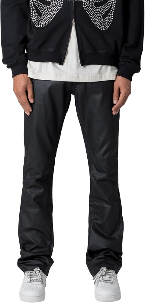 mnml Men's B447 Waxed Flare Denim - Black, 28 at Amazon Men's