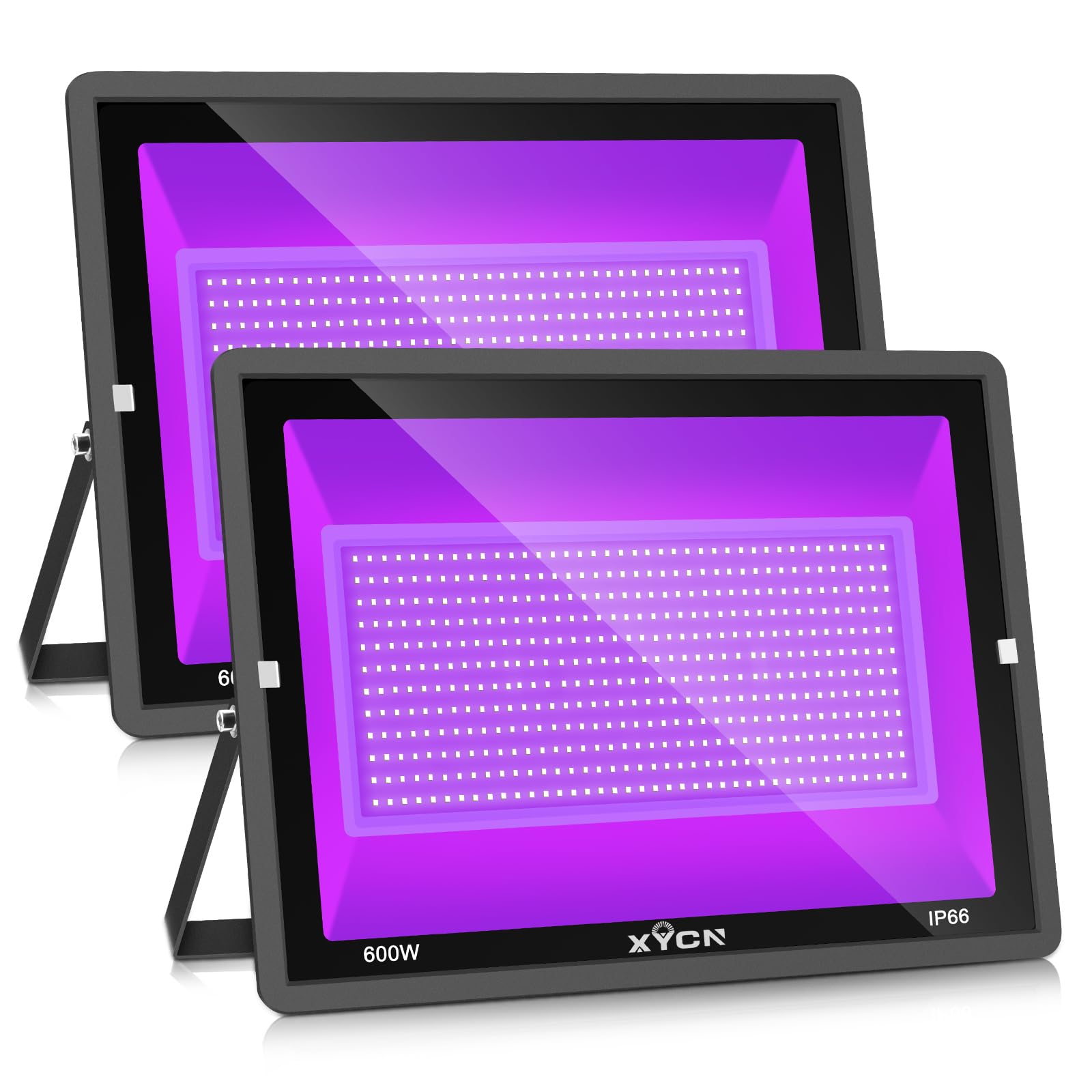 XYCN 2 Pack 600W LED Black Lights, 395nm to 410nm Outdoor Flood