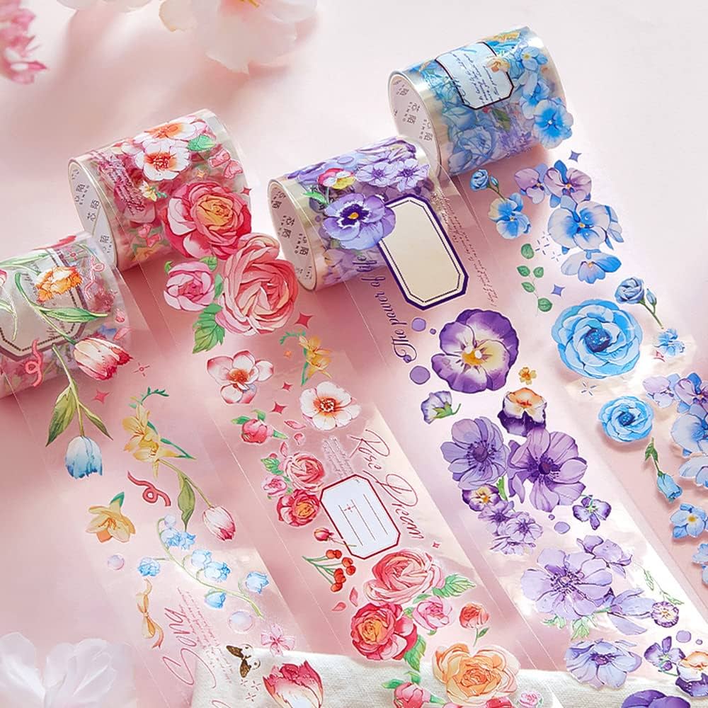 Amazon.co.jp: Alideco マスキングテープ かわいい 清新な植物の花