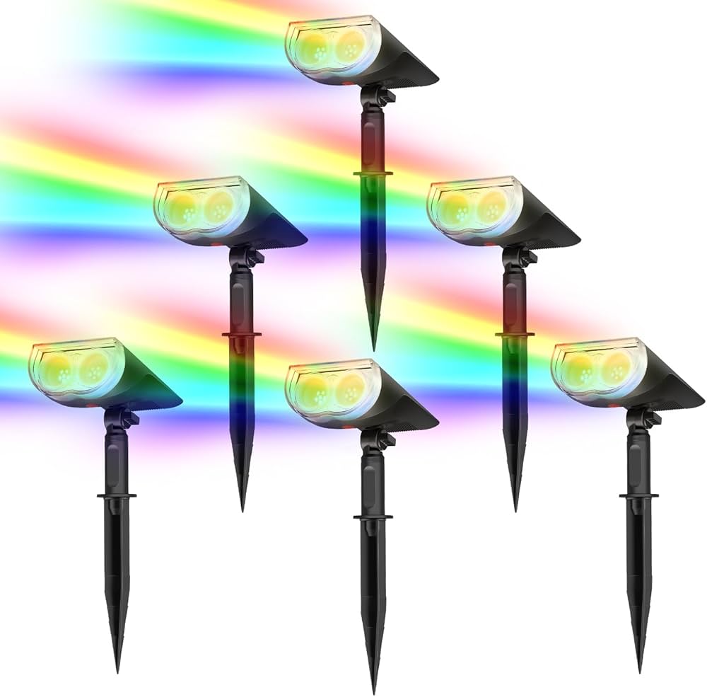 Linkind Solar Lights Outdoor StarRayS, Color Changing Solar Spot