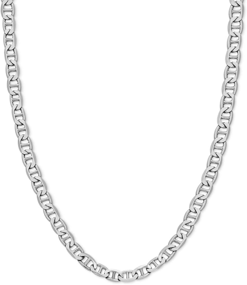 Savlano 925 Sterling Silver 4.5mm Italian Solid Flat Mariner Link