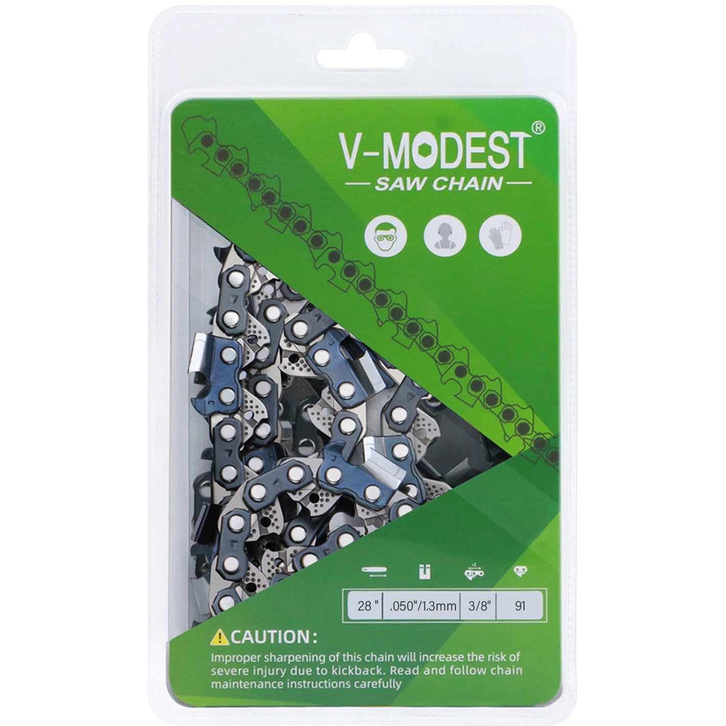 Amazon.com: V-MODEST 28 inch Chainsaw Chain 91 Drive Links, 3/8