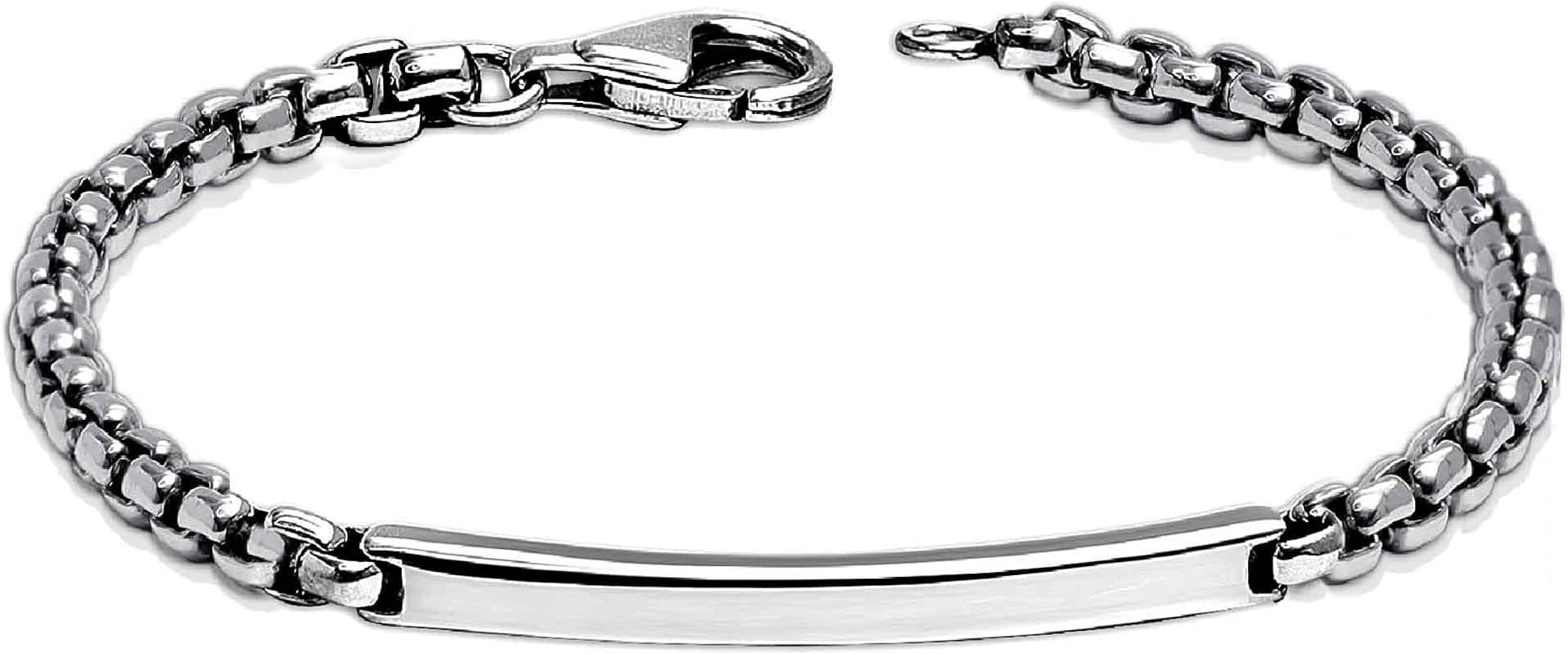 Amazon.com: LeCalla Solid 925 Sterling Silver Men's Box Chain