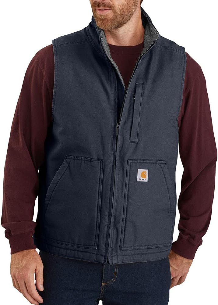 Amazon | Carhartt Men's 104277 Washed Duck Mock Neck Vest - Sherpa