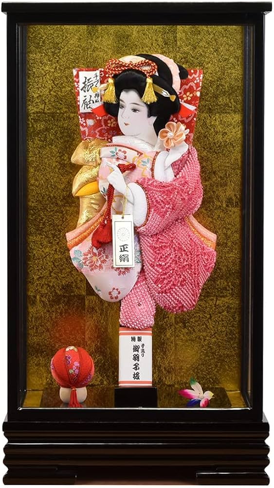 Amazon | 羽子板 初正月 お祝い 羽子板飾り 黒ケース ピンク かわいい