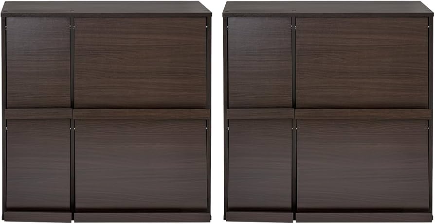 Amazon｜LOWYA ロウヤ ディスプレイラック 本棚 扉付き 収納棚 木製