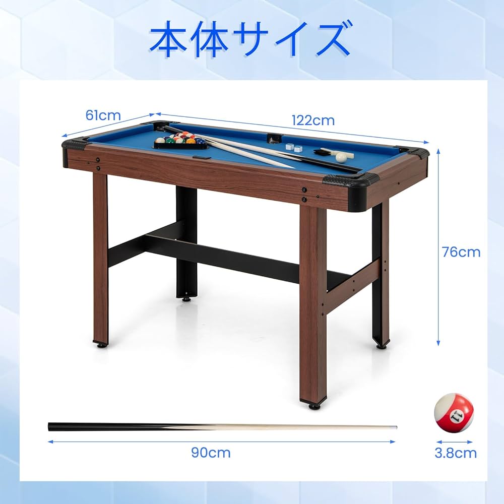 Amazon.co.jp: Giantex ビリヤード台 幅122x 奥行き61x高さ76cm