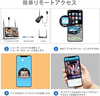 Amazon.co.jp: ワイヤレス 防犯カメラセット TMEZON 300万画素 8ch