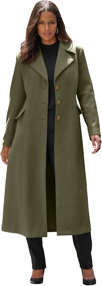 Amazon.com: Roaman's Women's Plus Size Long Tailored Wool Blend