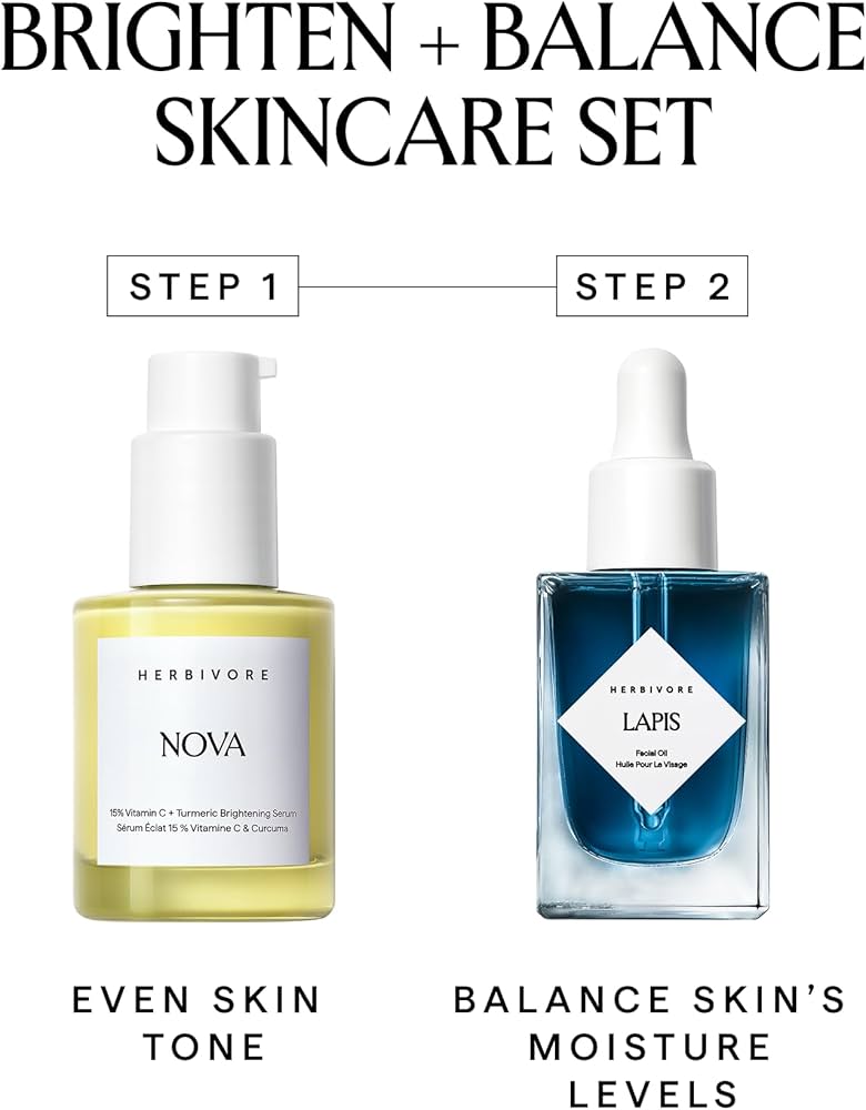 Amazon.com: HERBIVORE Brighten + Balance Skincare Set | Nova 15