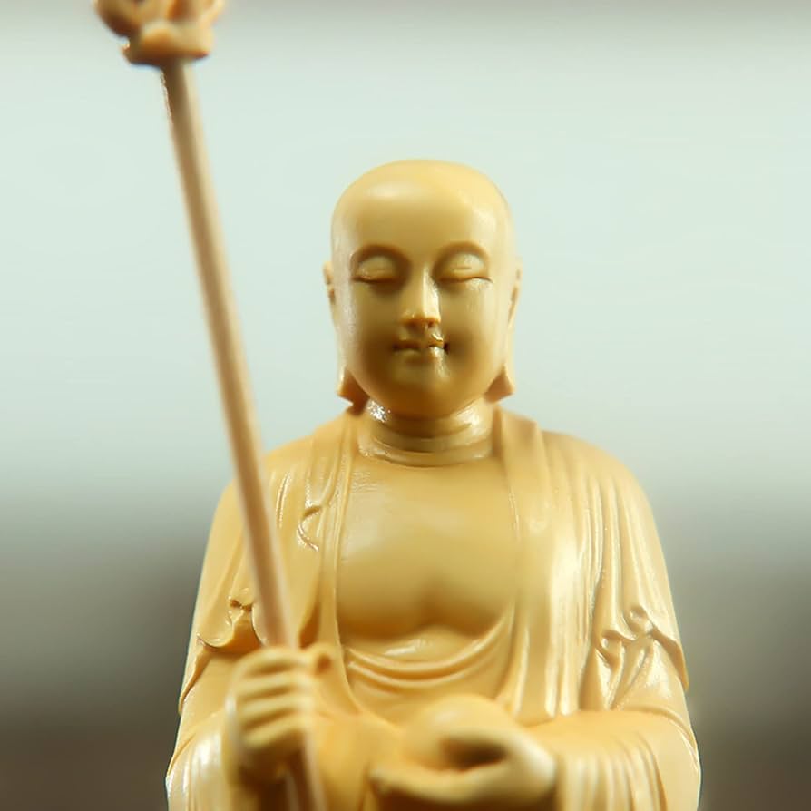 Amazon｜お地蔵さん 置物 仏像地蔵菩薩立像天然彫刻（高さ10.2センチ