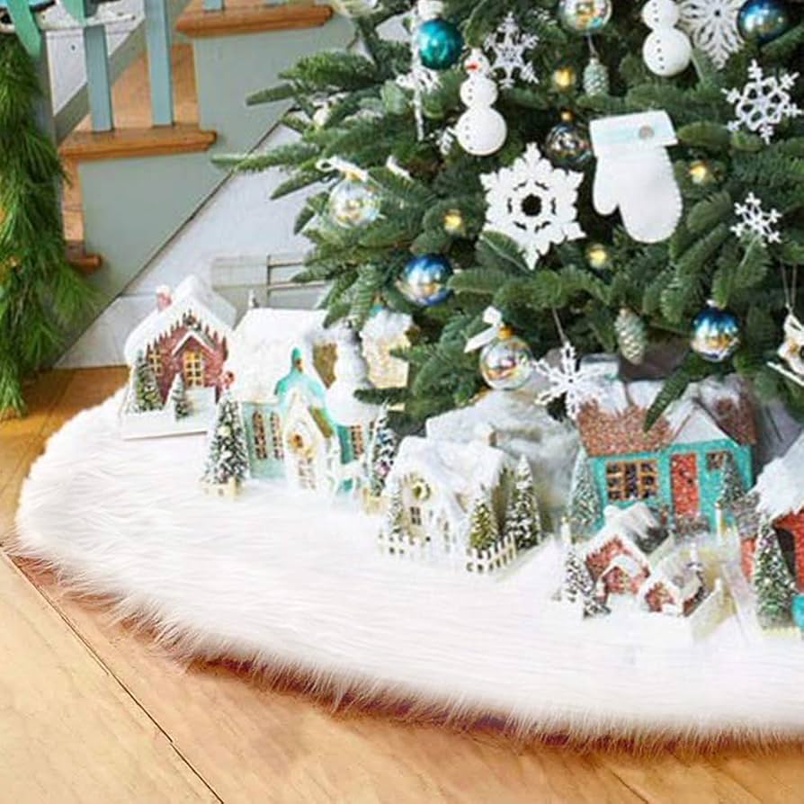 Amazon.co.jp: Steppiano クリスマスツリースカート ファー 足元隠し