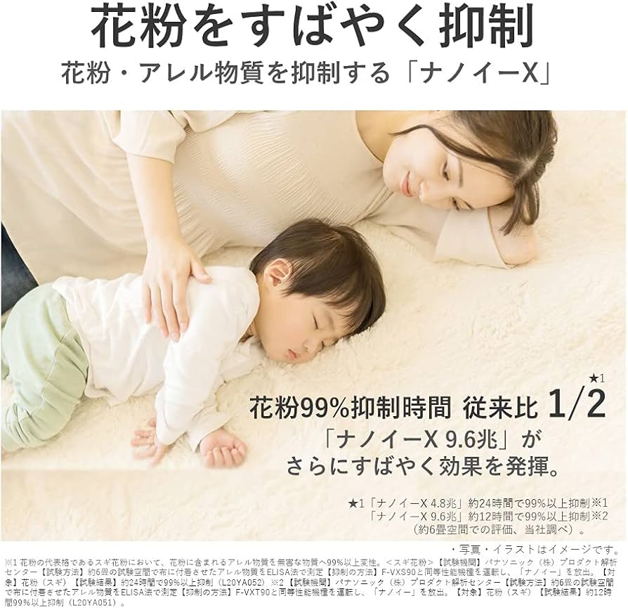 Amazon.co.jp: パナソニック 加湿 空気清浄機 ナノイーX 9.6兆