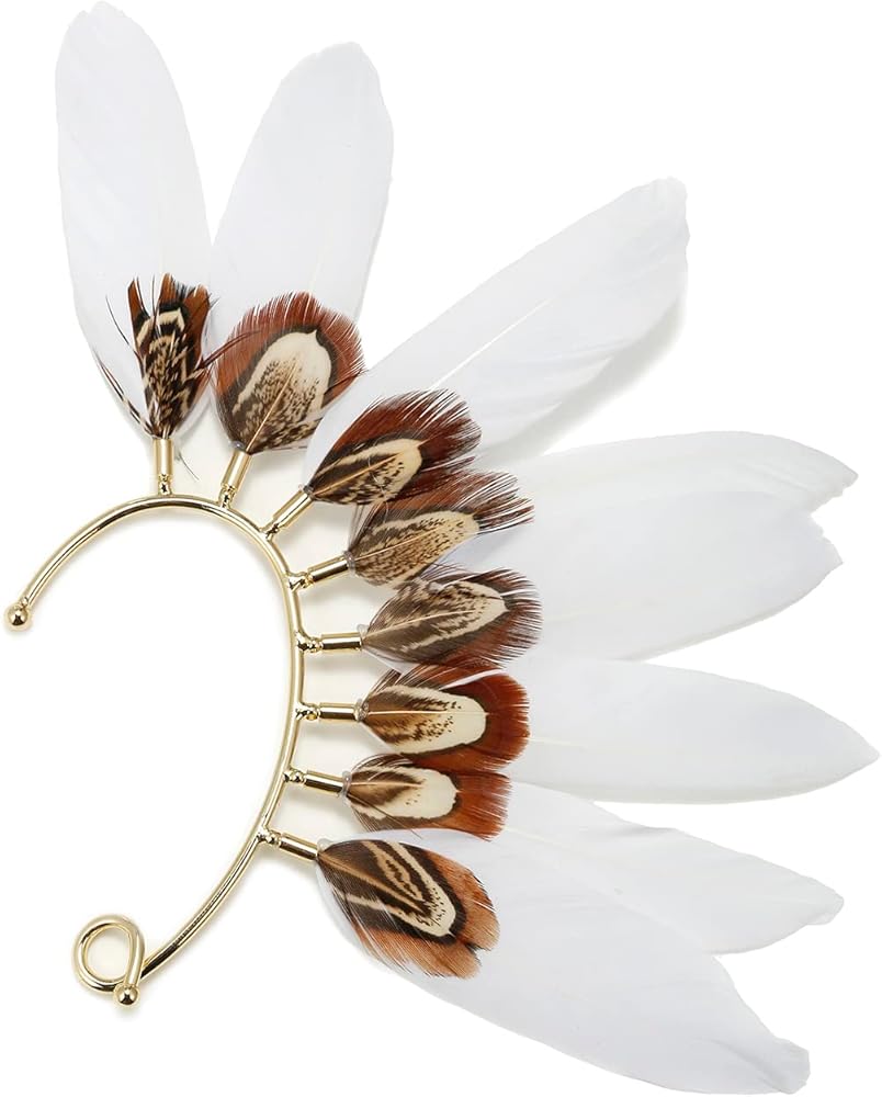 Amazon.com: GOGNGTR Show Costume Feather Ear Cuff for Women