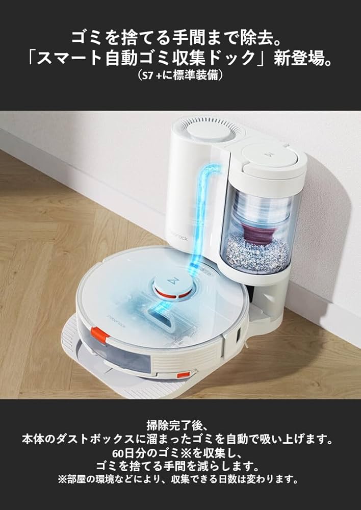 梱包・発送たのメル便】Roborock S7+ 本体＋自動ゴミ収集ドック 梱包