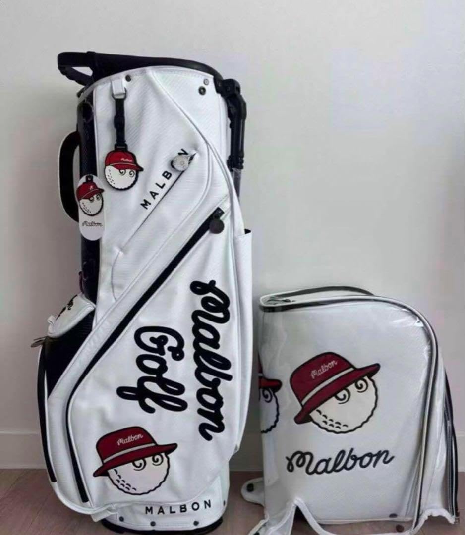 マルボンゴルフ キャディバッグ malbon golf バッグ ホワイト色