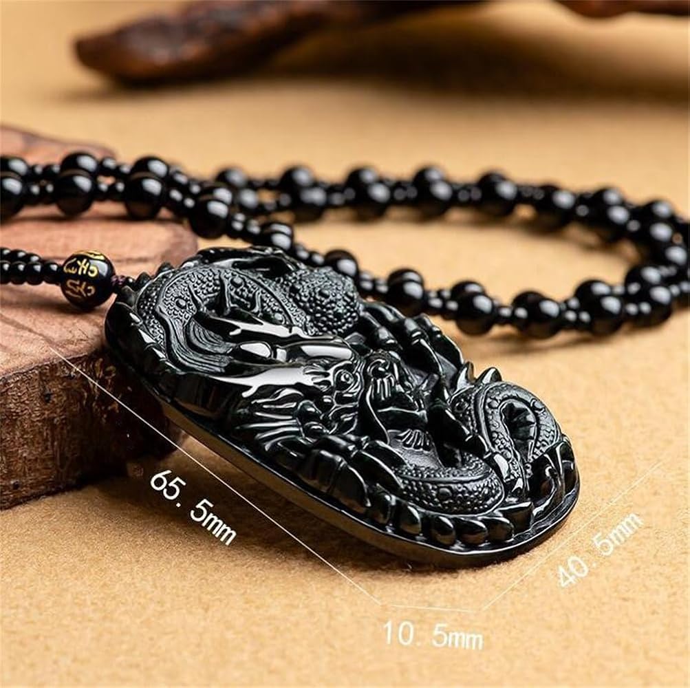 Amazon | [Agst-chi] 賢者の守護石 墨玉 黒翡翠 ペンダント 龍