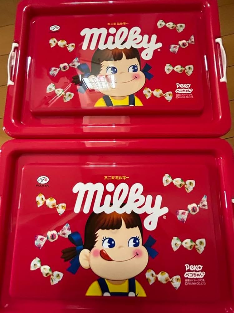Amazon.co.jp: ペコちゃん ミルキー コンテナ 不二家 赤2箱セット