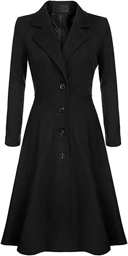 Amazon.com: FLITAY Womens' Solid Color Plus Size Swing Peacoat