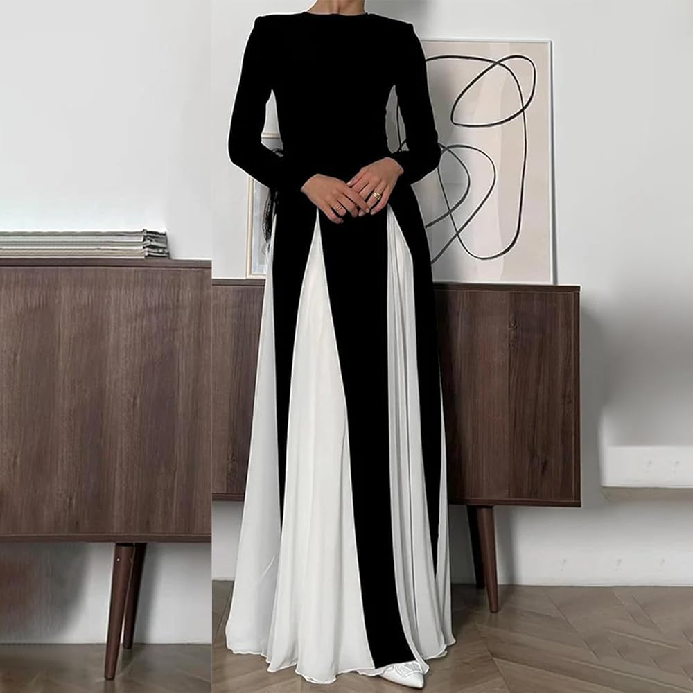 Seyumixi Women Wedding Guest Dresses Elegant Long Sleeve Color