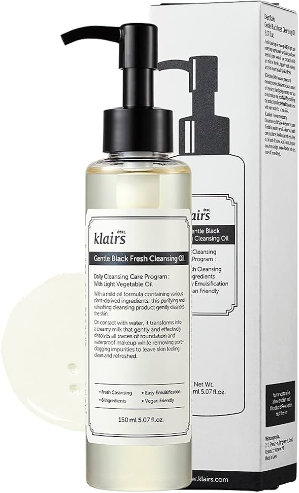 DearKlairs Gentle Black Fresh Cleansing Oil (150ml) | Unclogs