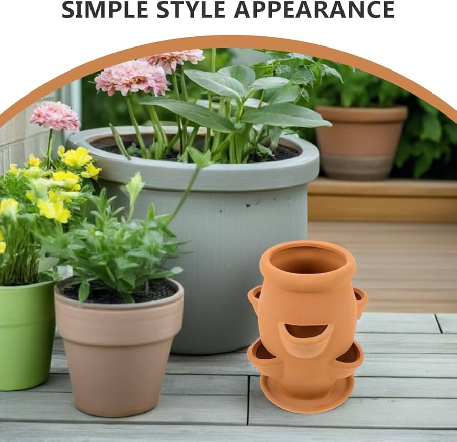 Amazon.com : Toyvian Strawberry Tower Planter Pot - Ceramic Multi