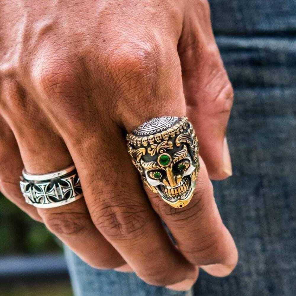 Bikerringshop Sterling Silver Tibetan Skull Ring Size 6.25|Amazon.com