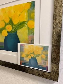 Amazon.co.jp: ジニーキム 限定版画 額入緑の花瓶のチューリップ