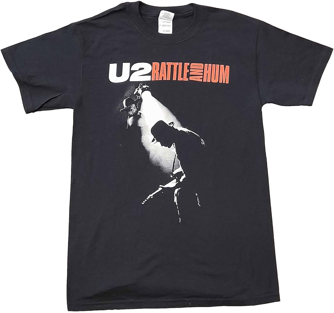 Amazon.com: U2 Men's Rattle & Hum Spotlight Photo T-Shirt Small