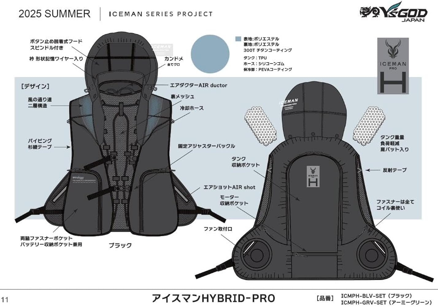 Amazon.co.jp: 山真製鋸 アイスマン HYBRID-PRO 水冷＆空調ウェア