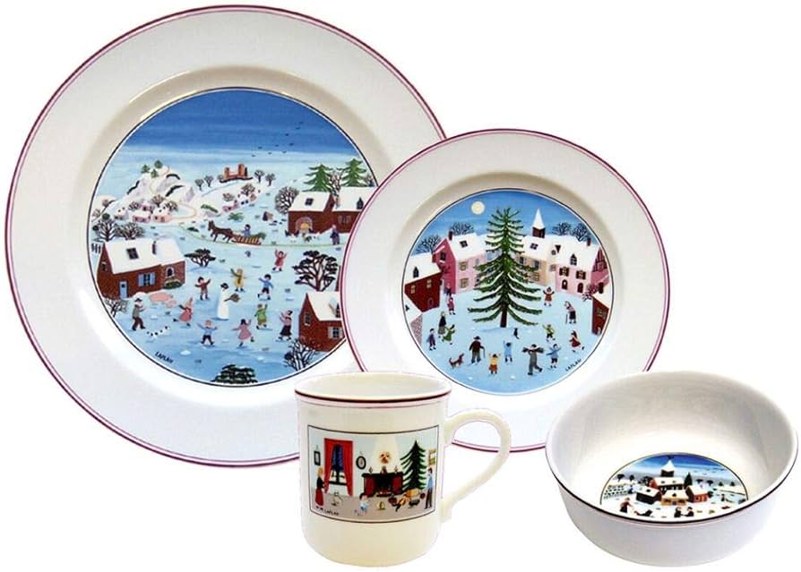Amazon.com | Villeroy & Boch Naif Christmas 4-Piece Dinnerware Set