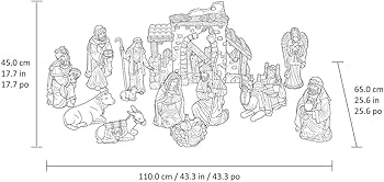 Amazon.com: KIRKLAND Signature Hand-Painted Christmas Nativity 13