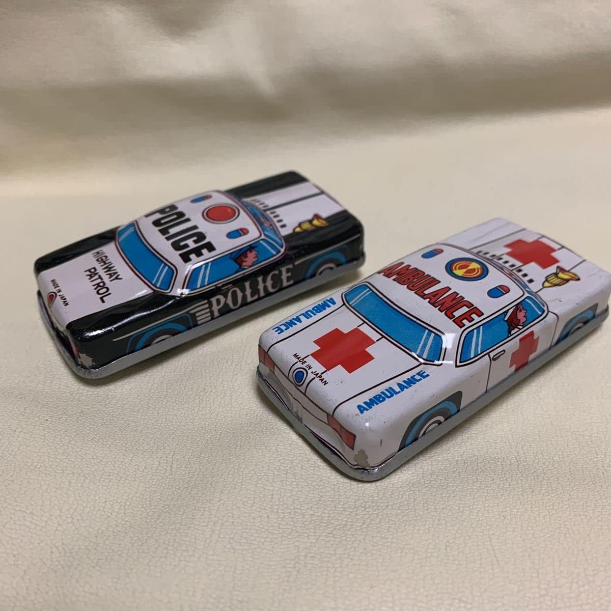 まだまだ、ゼンマイok ブリキのパトカー アンティークミニカー