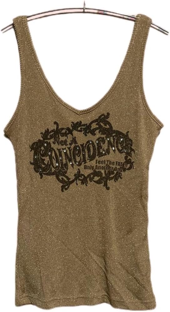 Amazon | ラメロゴタンクトップ y2k 平成初期 ギャル grunge パンク