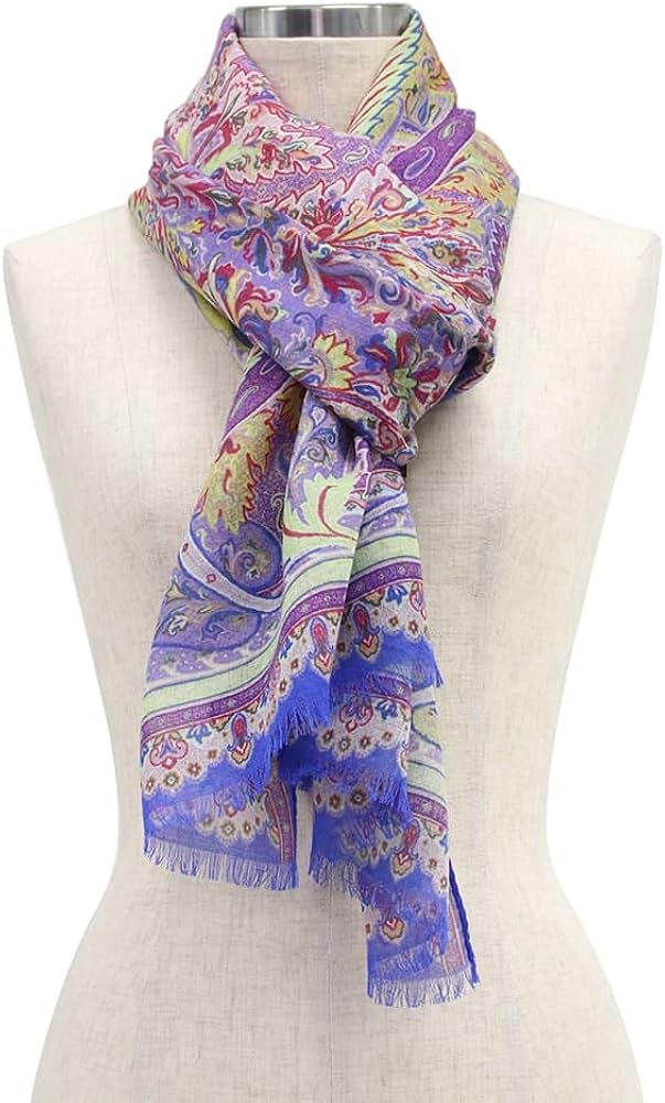 Amazon | [エトロ] スカーフ ウール シルク マルチカラー Scarf Multi