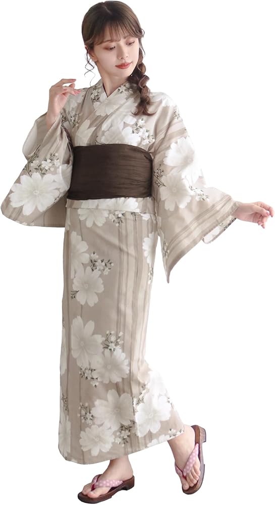 Amazon | [KYOETSU] [キョウエツ] 浴衣セット 変わり織 生成り 二部式