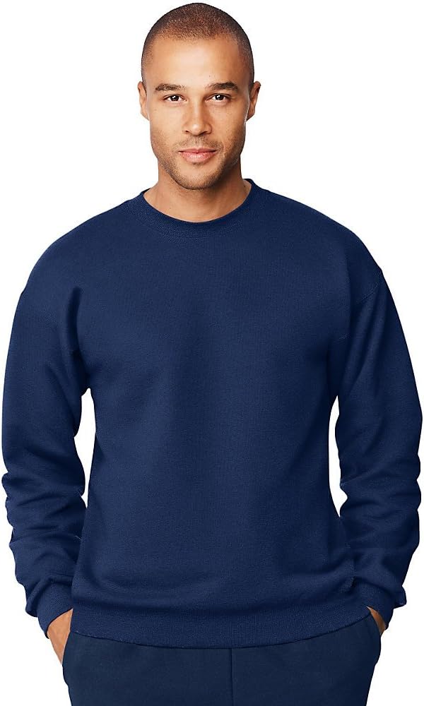 Hanes Men's Ultimate Cotton Heavyweight Crewneck Sweatshirt_Navy_L
