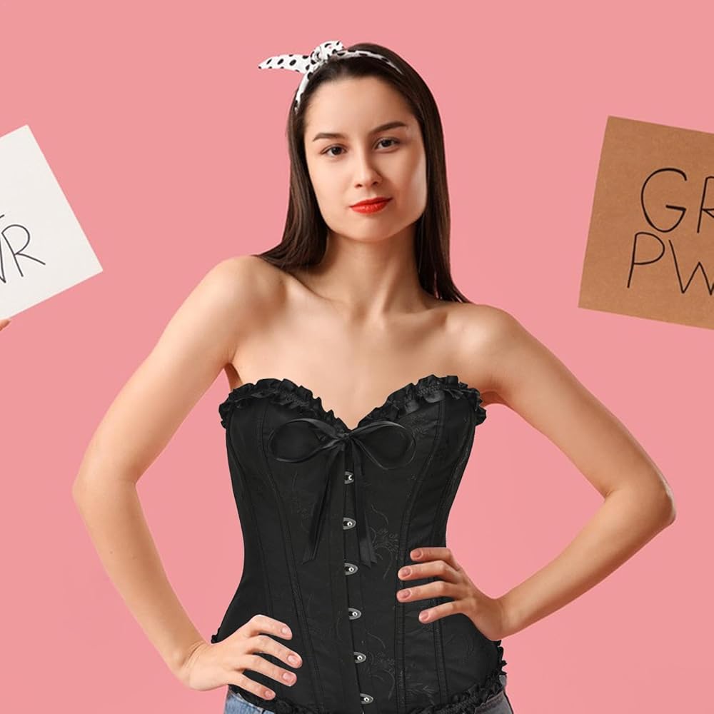 Amazon | [Gitekain] 女性用コルセットトップ、ビスチェコルセット