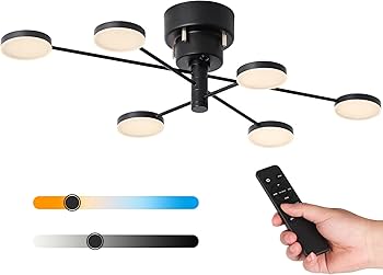 Amazon.co.jp : 共同照明 LEDシーリングライト 6灯 無段階調光調色 LED