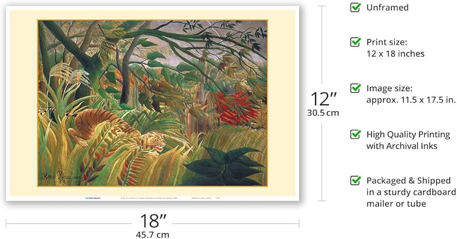 Amazon.co.jp: 熱帯の嵐の中の虎 (サプライズ) - アンリ・ルソーによる