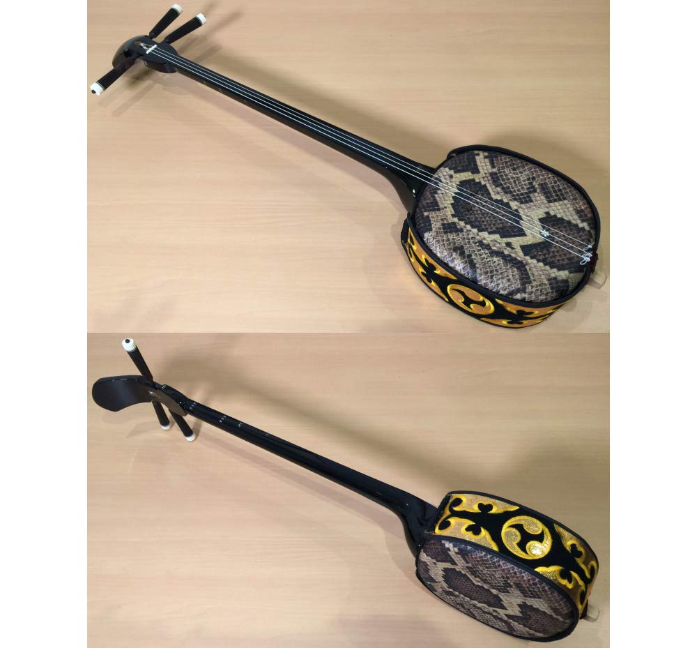良品】沖縄三線 工四合 人工皮 三味線 概ねきれい 良品】沖縄三線 工四