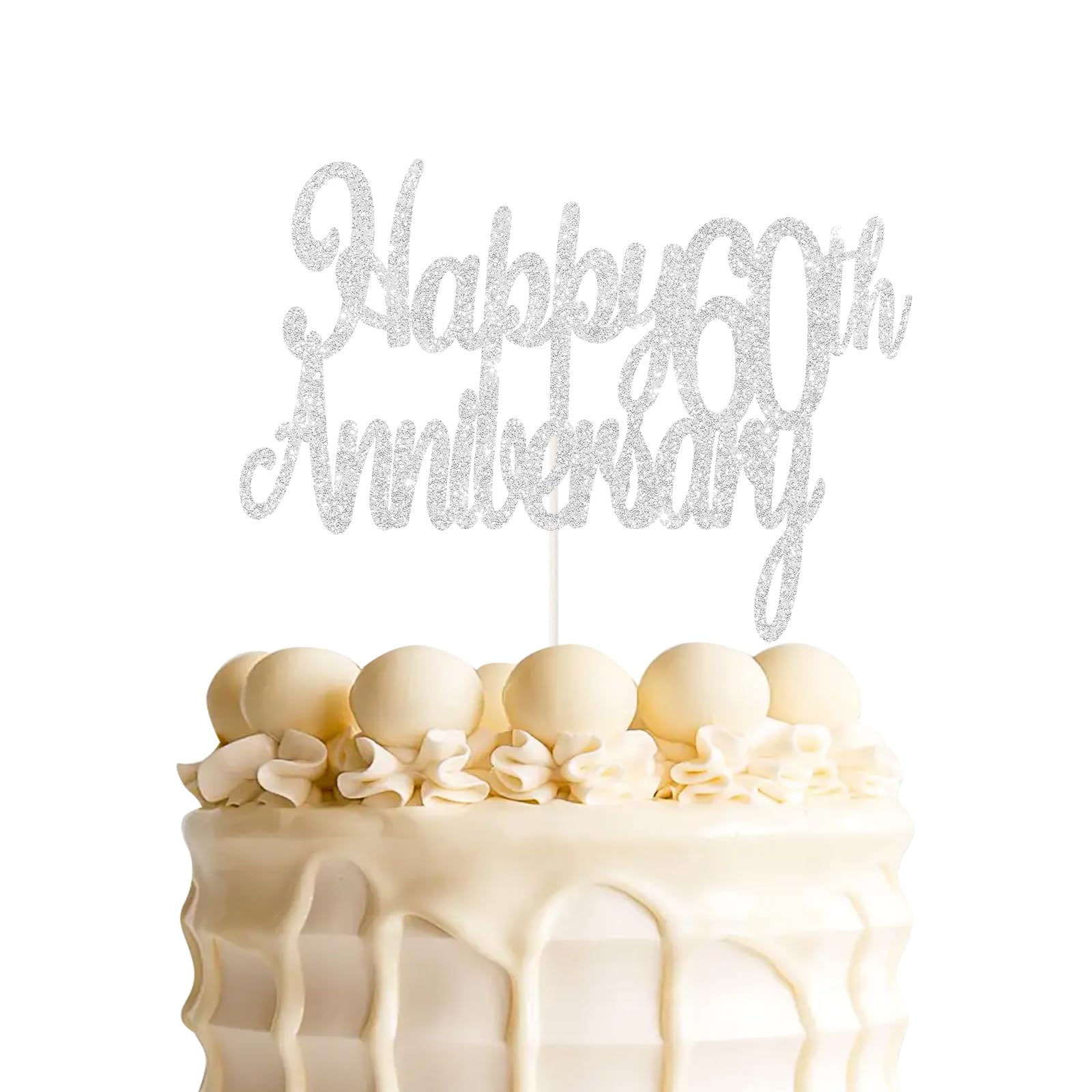 Amazon.co.jp: Happy 60th Anniversary ケーキトッパー 60歳 結婚60
