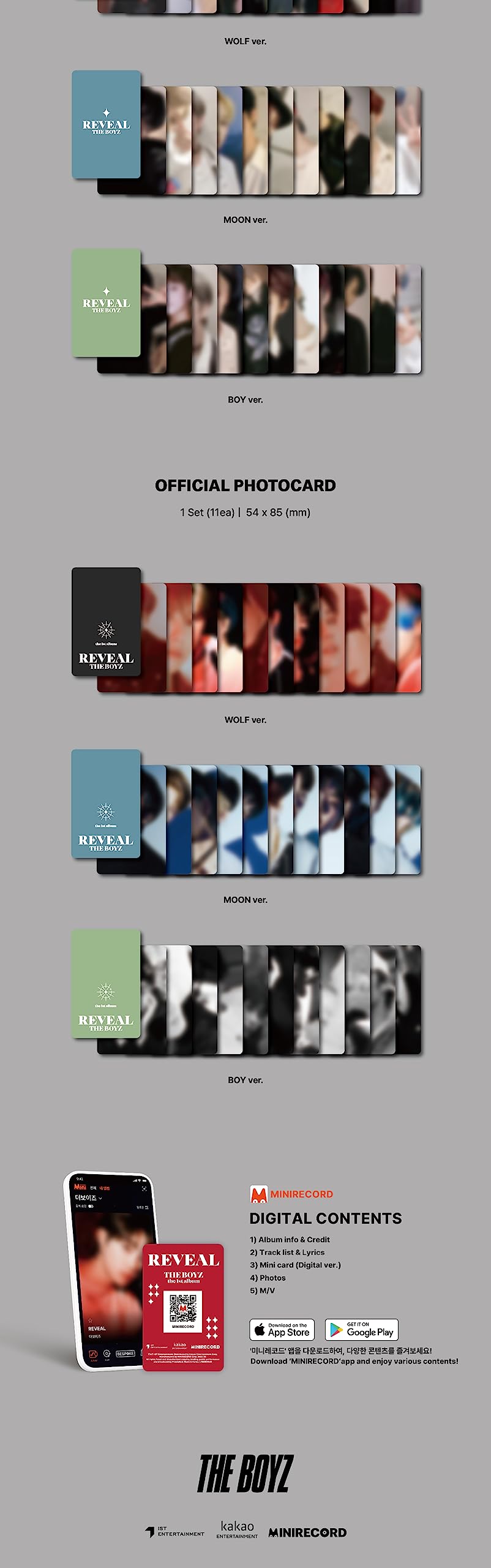 Amazon.com: THE BOYZ REVEAL 1st Album Platform Version Case+QR