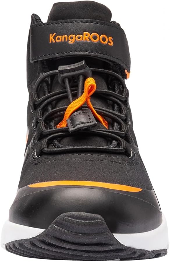 KangaROOS Unisex Kinder Kx-hydro Sneaker, Jet Black Neon Orange